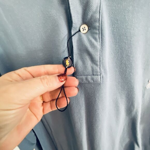 Ralph Lauren Polo Shirt Mens 2XLT XXL Solid Light Blue Golf Cotton NWOT - Picture 2 of 6